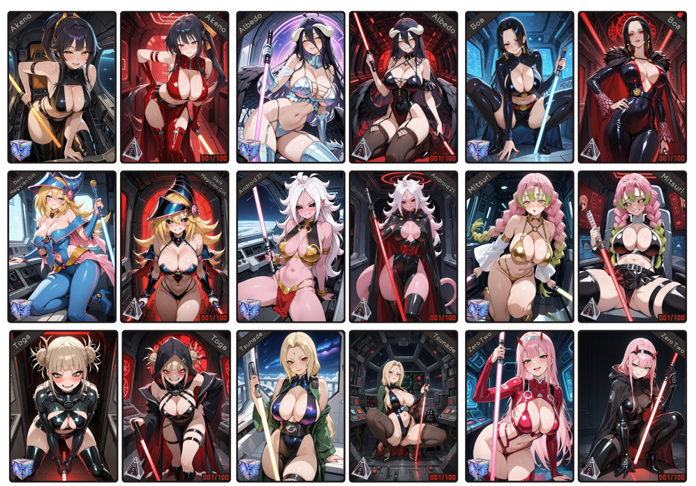 Starwars Cosplay Waifu 9 Card Set